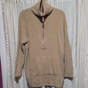 Barefoot Dreams Tan Cowl Neck Sweater